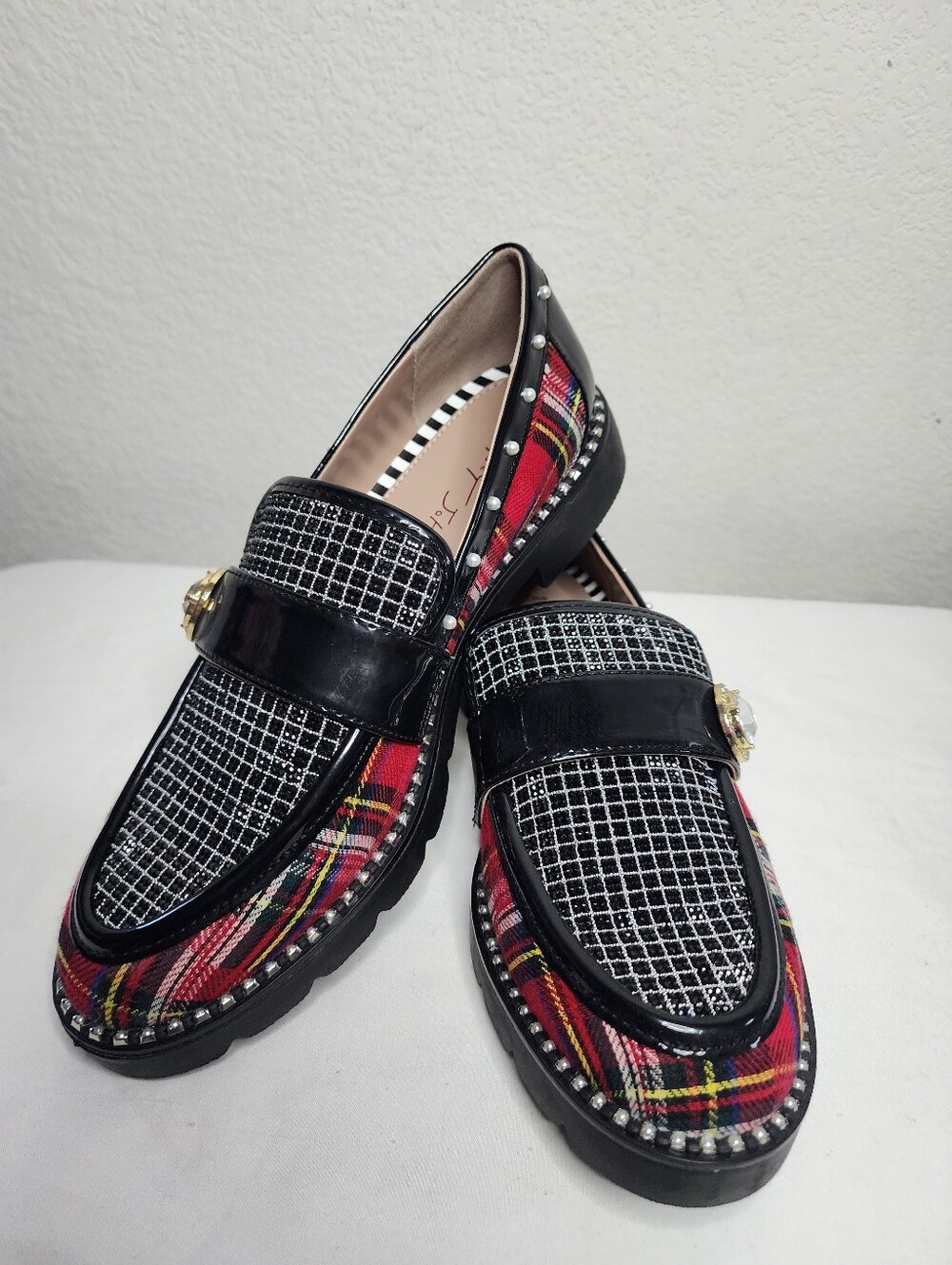 Betsy Johnson Mariam Plaid Loafers NWOT Size 6.5US
